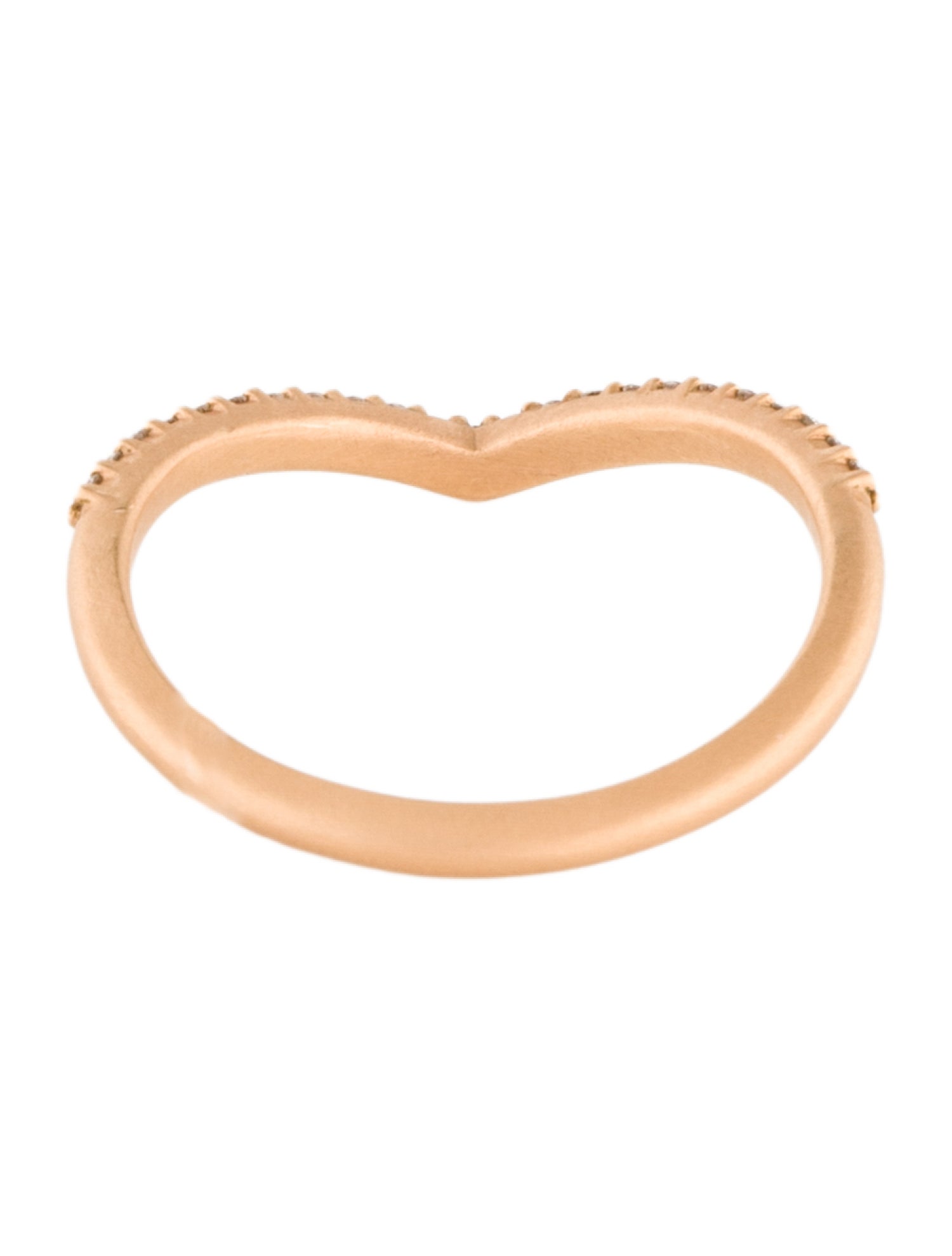 Megan Thorne 14K Diamond Slender V Guard Band