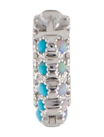 Maria Tash 18K Turquoise, Opal, & Diamond Apsara Hoop Earring