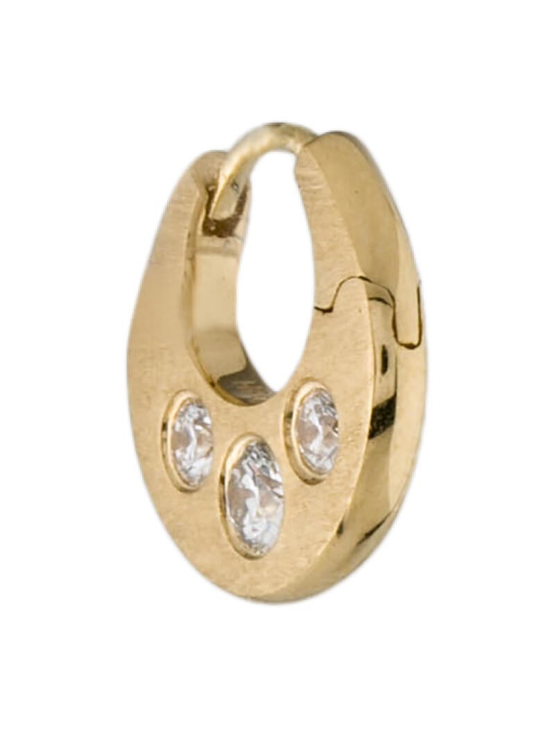 Maria Tash Diamond Crescent Reversible Hoop Earring