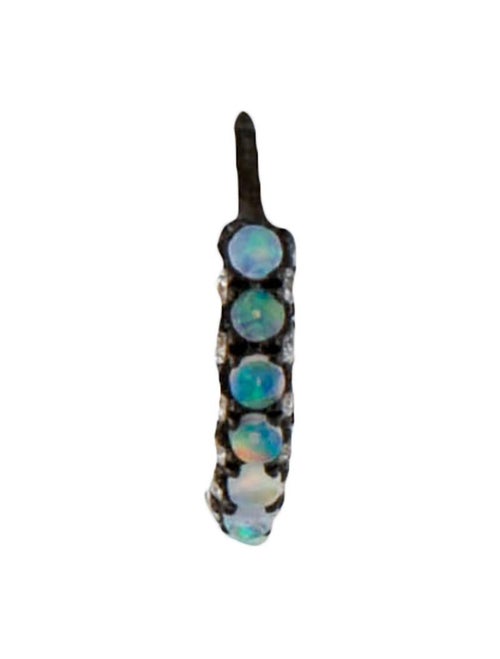 Maria Tash 18K Opal and Diamond Pavé Single Hoop Earring