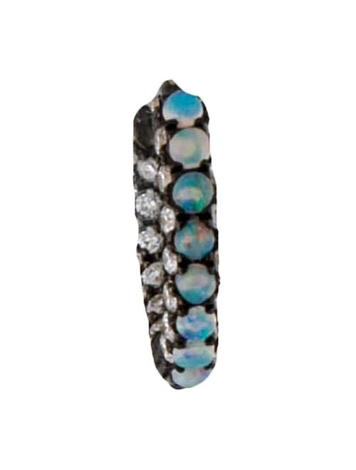 Maria Tash 18K Opal and Diamond Pavé Single Hoop Earring