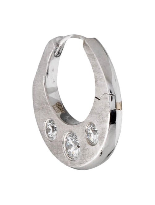 Maria Tash 18K Diamond Crescent Reversible Hoop Earring