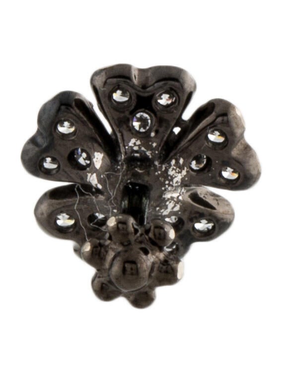 Maria Tash 14K Diamond Pansy Threaded Single Stud Earring 18K Black