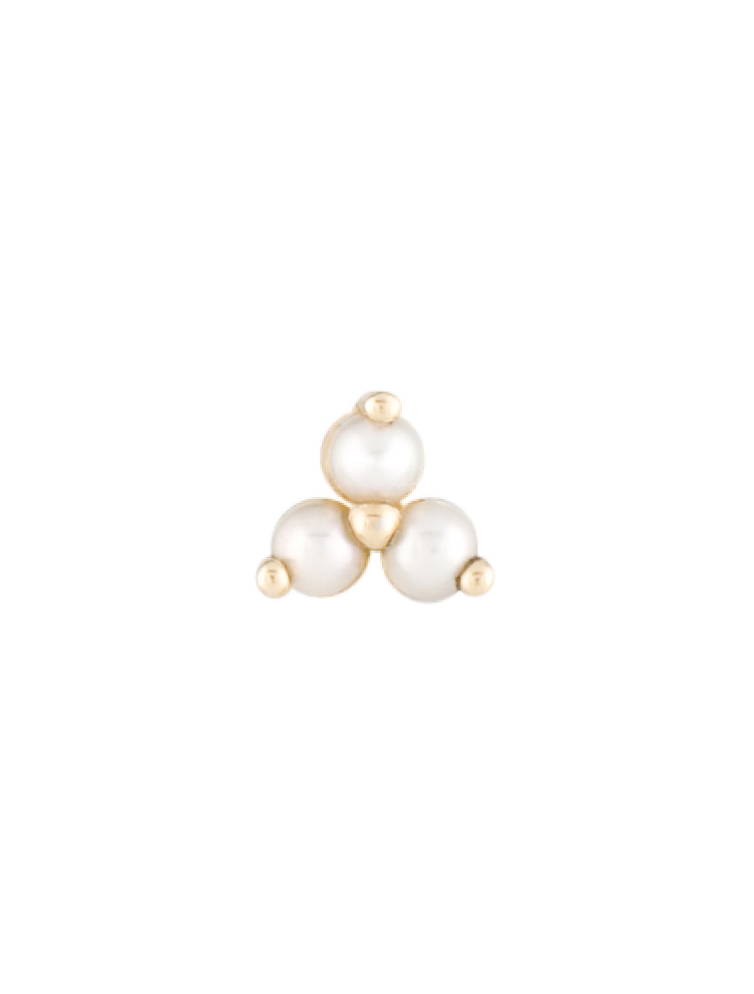 Maria Tash 14K Pearl 4.5mm Trinity Threaded Single Stud Earring