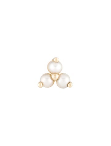 Maria Tash Stud 14K Pearl 4.5mm Trinity Threaded Single Earring 2.0-2.5mm