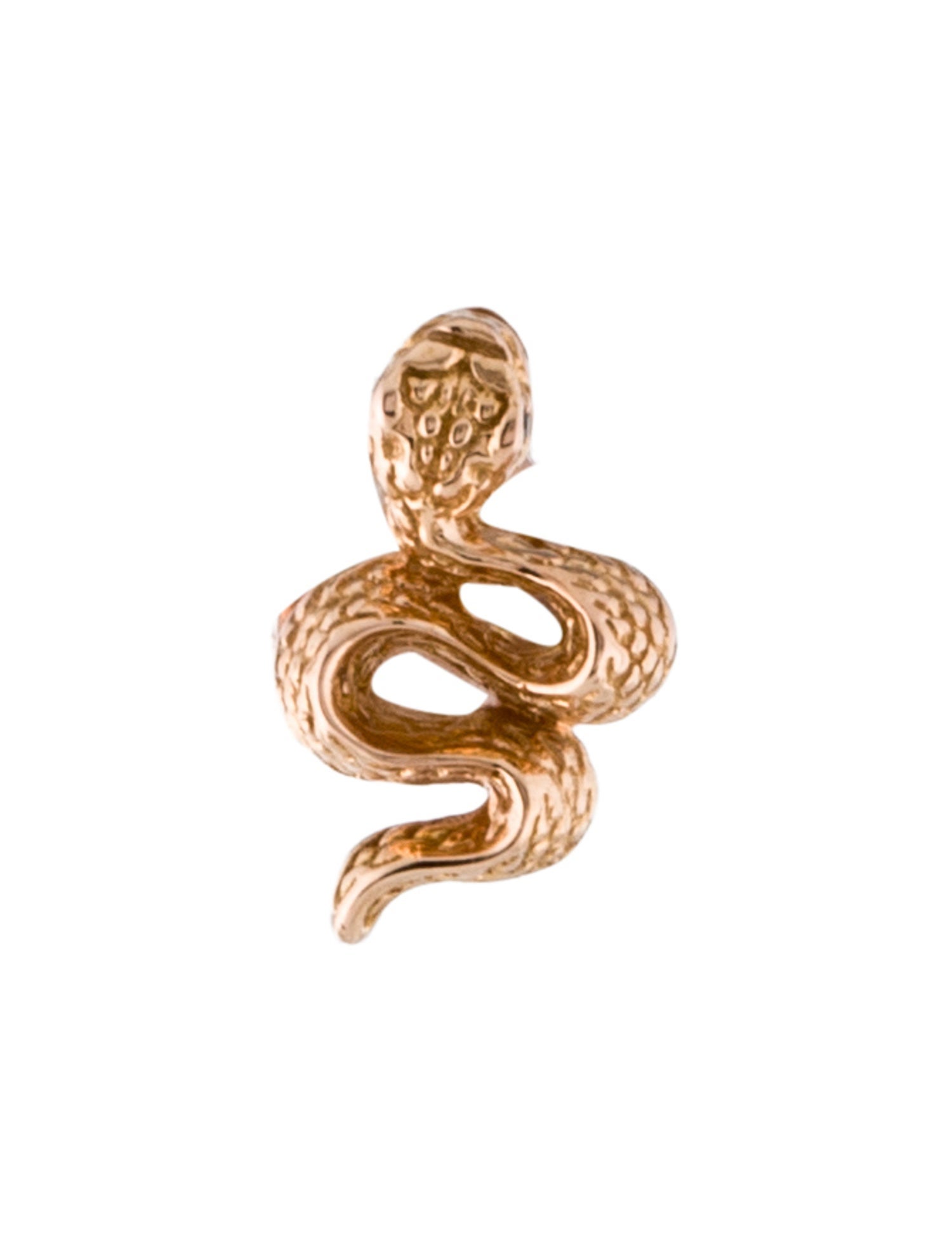 Maria Tash 18K Diamond Large Engraved Snake Stud Earring