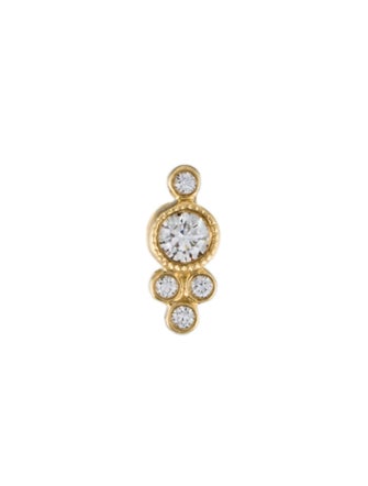 Maria Tash 18K Five Diamond Trinity Single Stud Earring