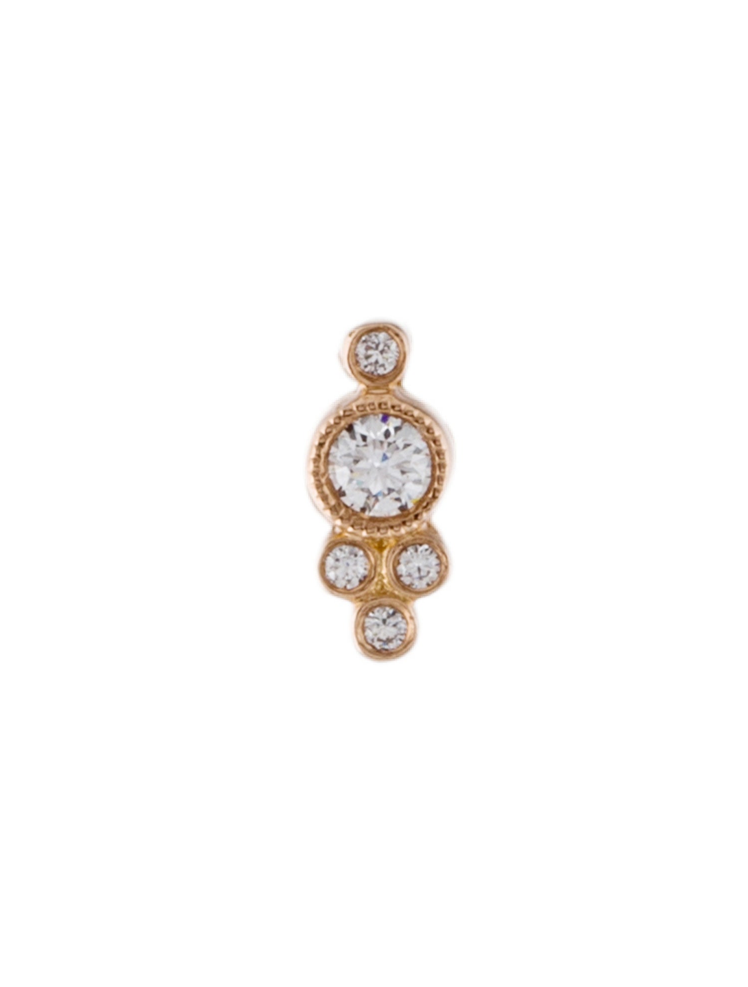 Maria Tash 18K Diamond Trinity Single Stud Earring