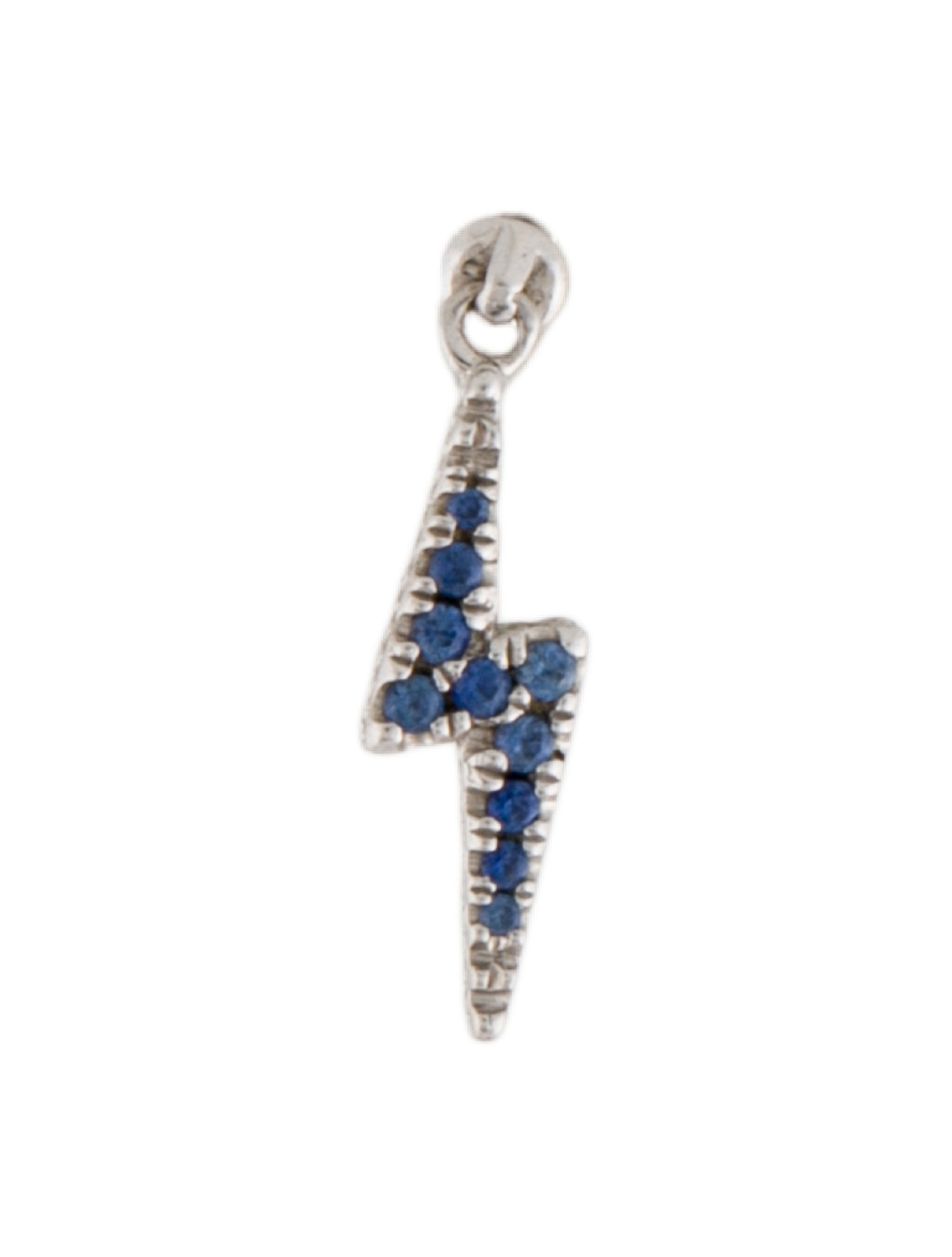 Maria Tash Sapphire & Diamond Lightning Bolt Threaded Charm Earring