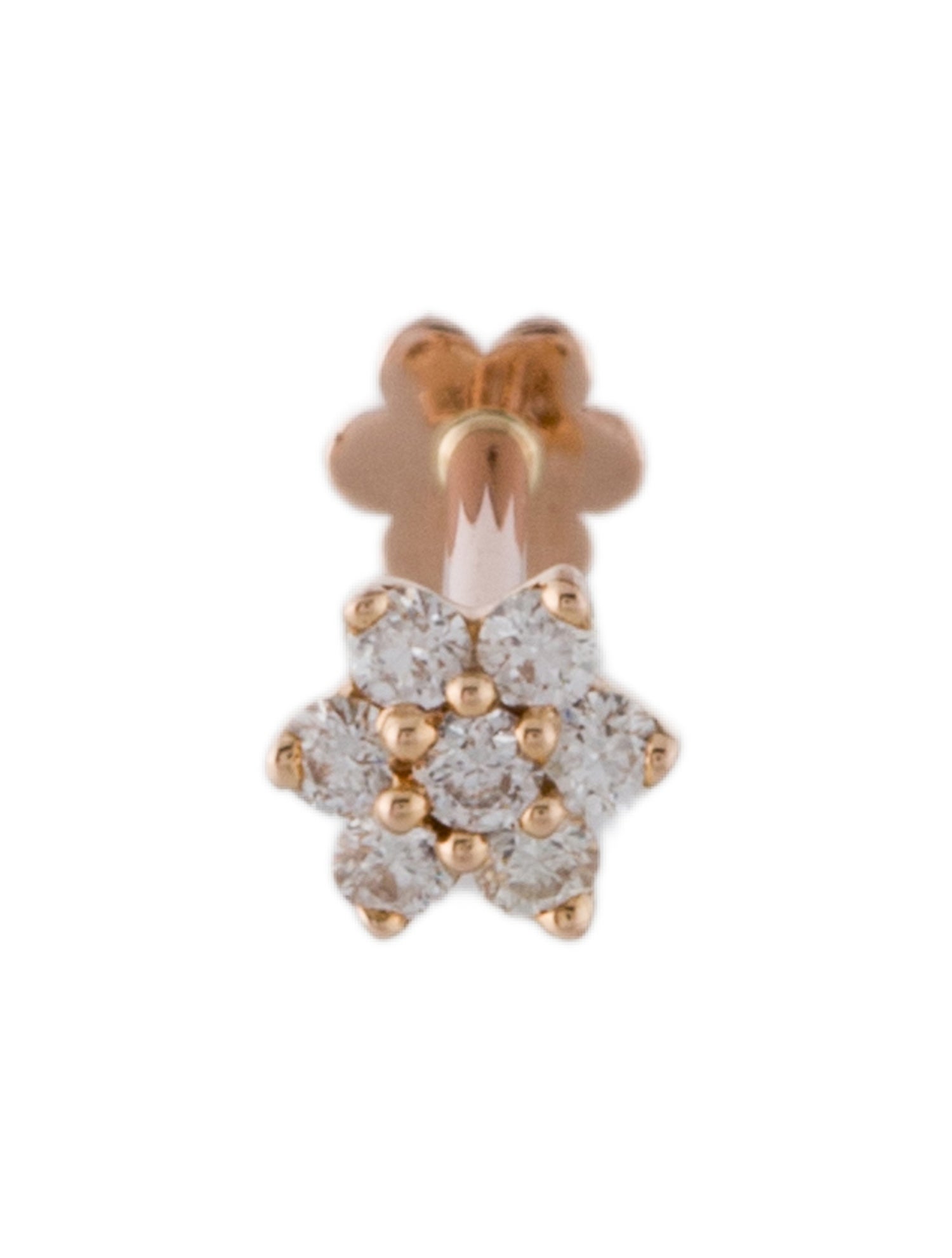 Maria Tash 14K Diamond Flower Threaded Stud Earring