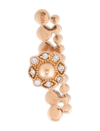 Maria Tash 18K Diamond Apsara Bar Single Threaded Stud Earring