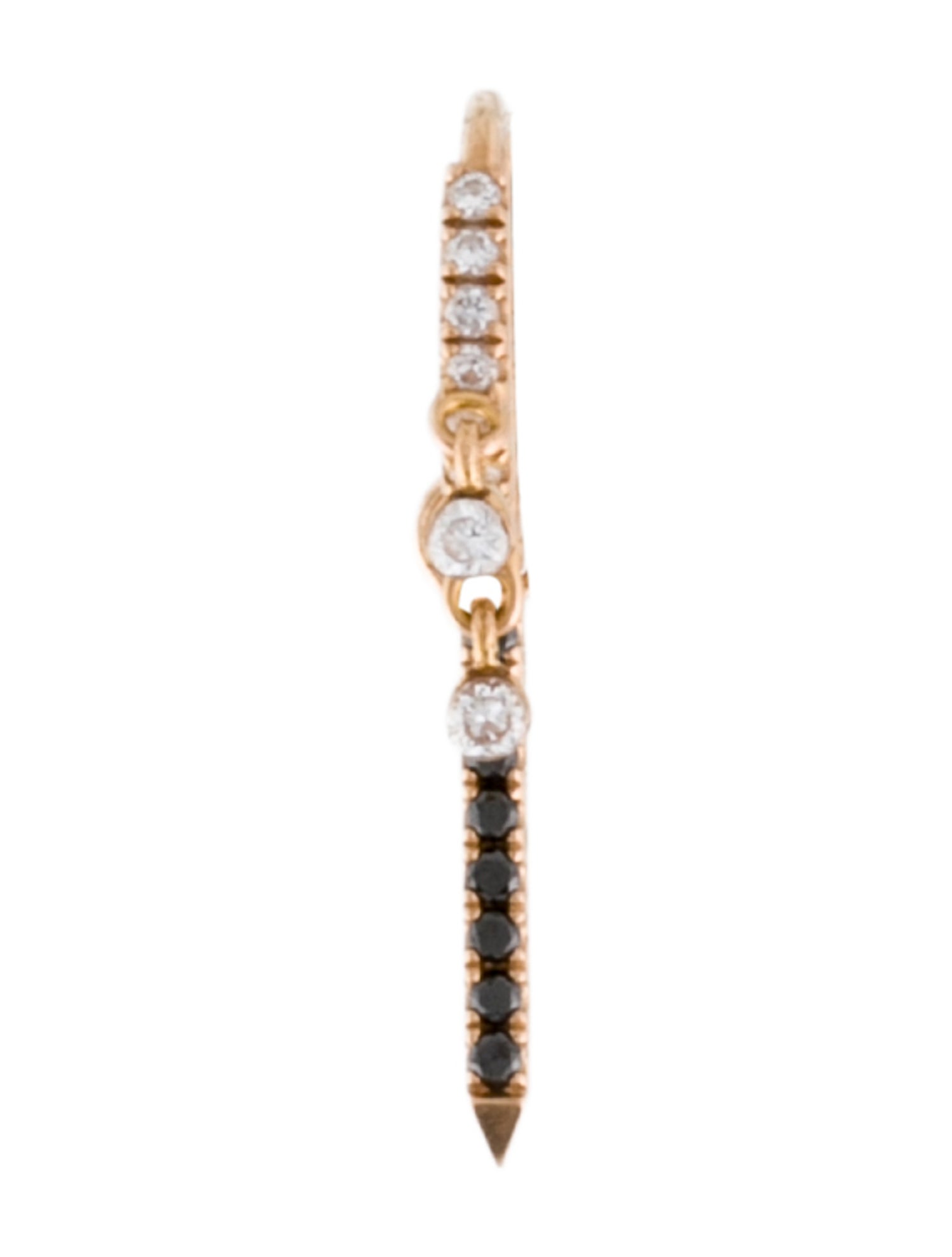 Maria Tash 18K Diamond Eternity Double Dangle & Eternity Bar Charm Single Earring