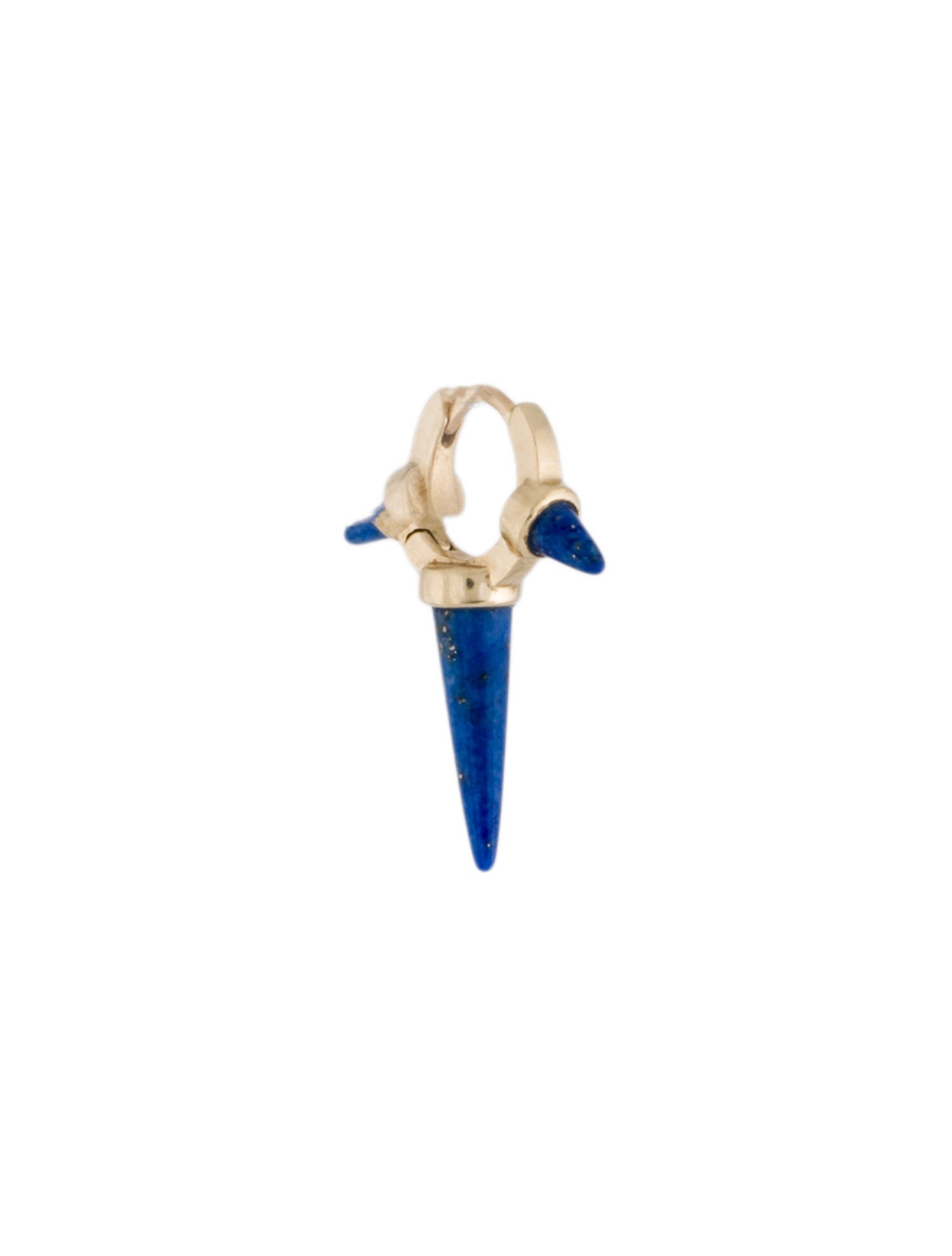 Maria Tash 14k Lapis Triple Long Spike Huggie Single Earring