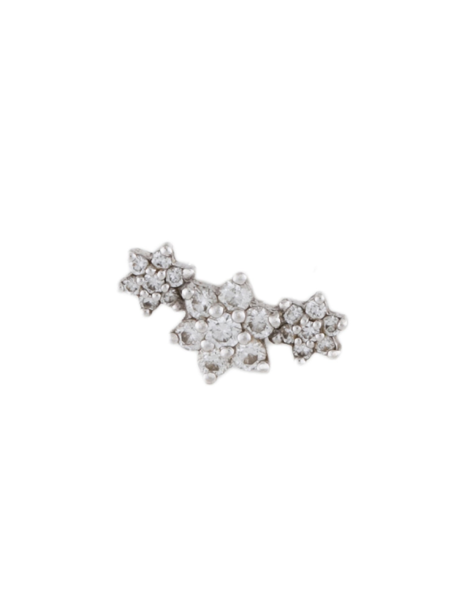 Maria Tash 18K Diamond Three Flower Garland Single Stud Earring