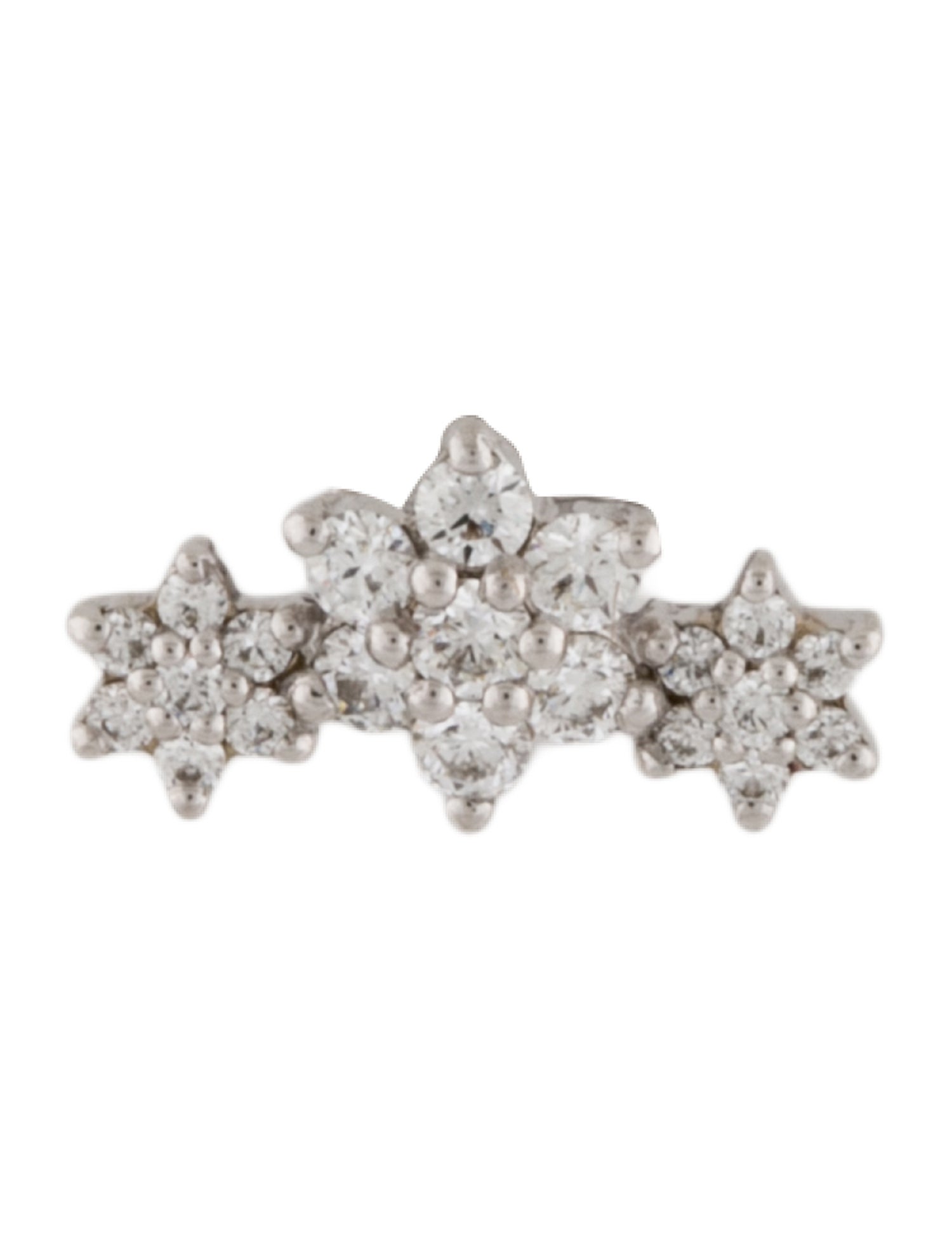 Maria Tash 18K Three Flower Garland Diamond Stud Earring