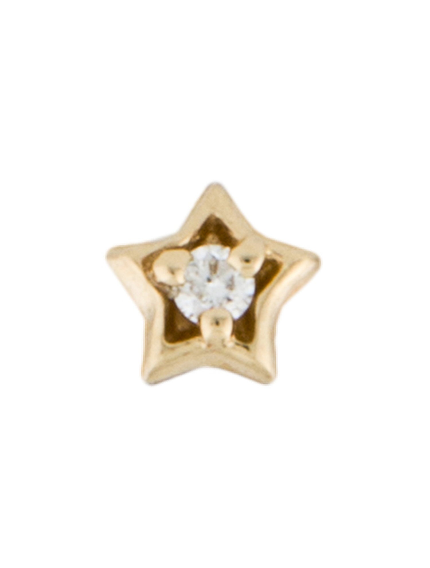 Maria Tash 14K Diamond Solitaire Star Stud Earring