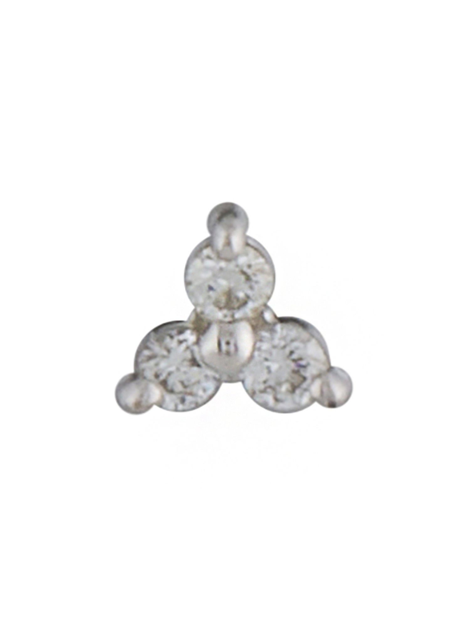 Maria Tash Diamond Trinity Threaded Single Stud Earring
