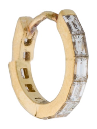 Maria Tash 18K Diamond Invisible Set Baguette Eternity Single Hoop Earring