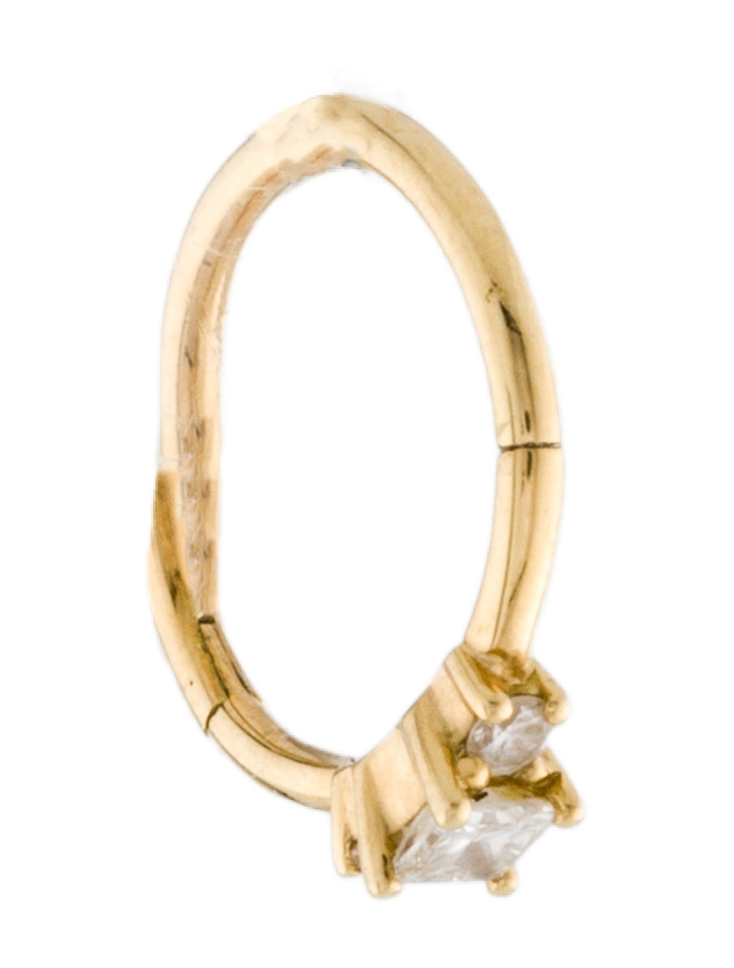 Maria Tash 18K Diamond Princess Single Hoop Earring