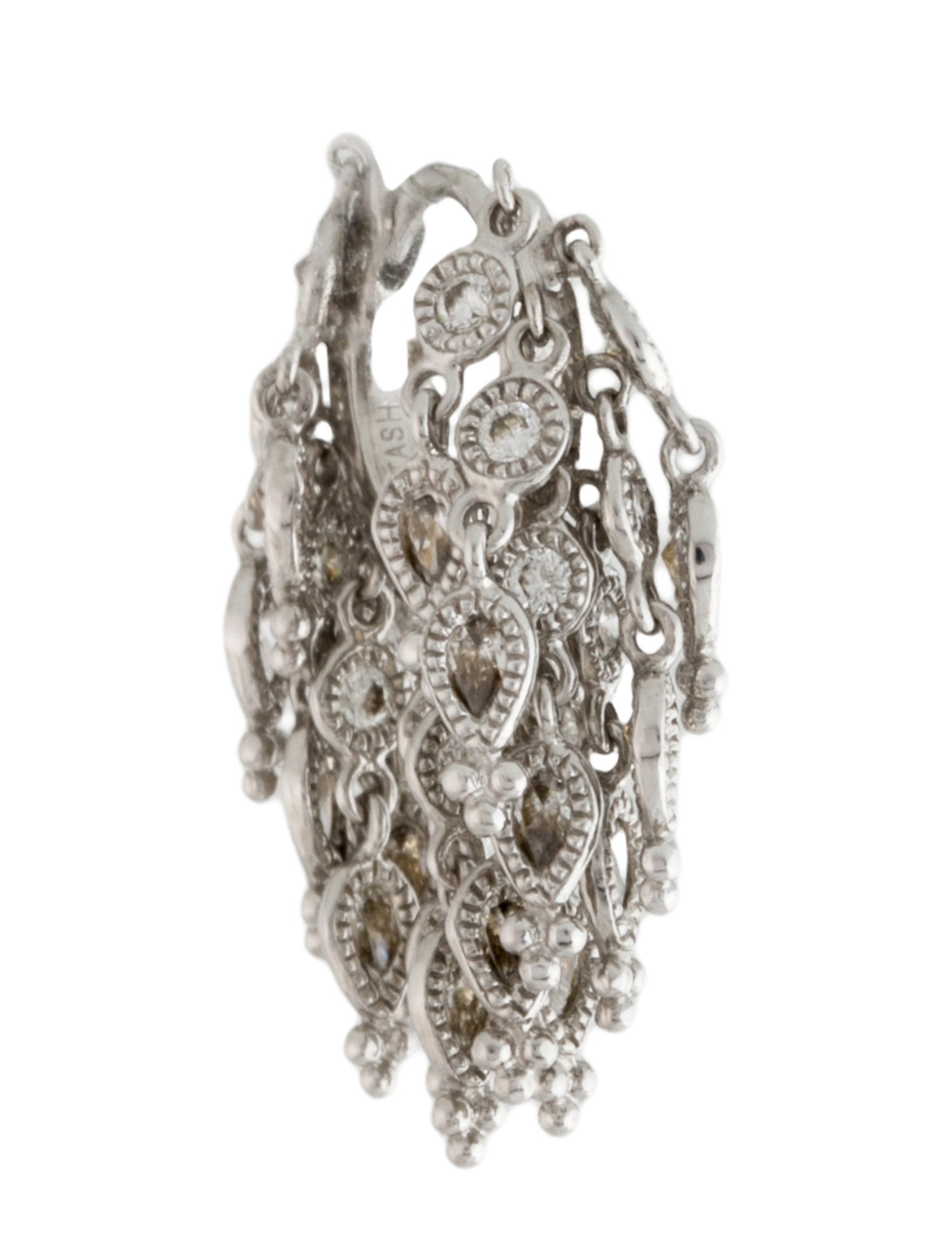 Maria Tash 18K Diamond Tassel Eternity Single Hoop Earring