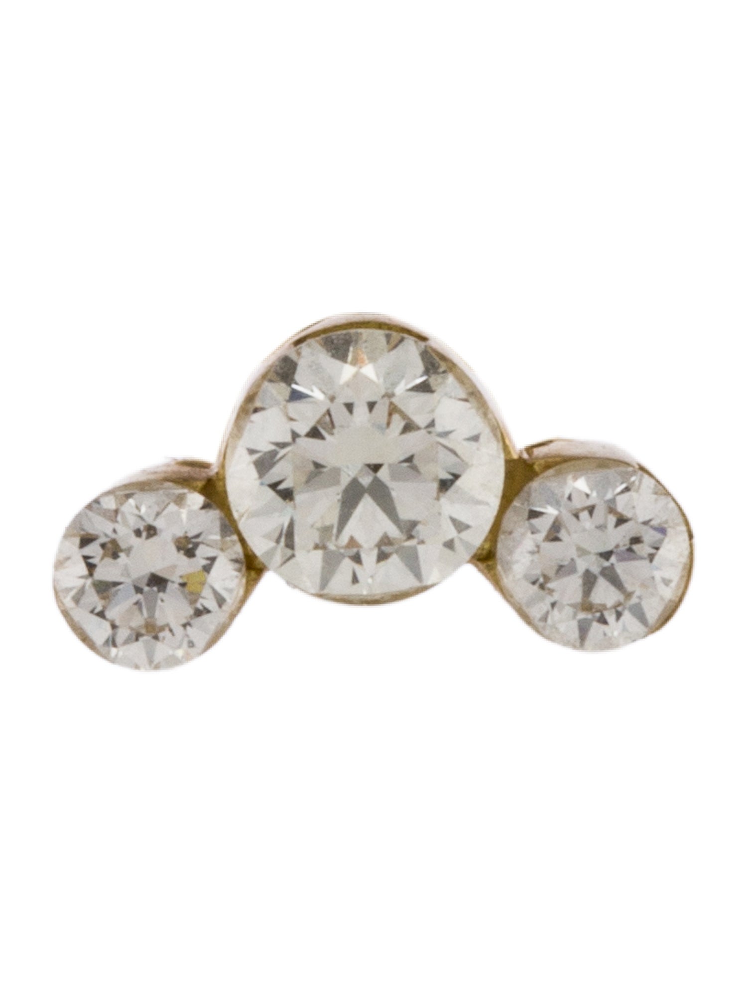 Maria Tash Diamond Curve Single Threaded Stud Earring