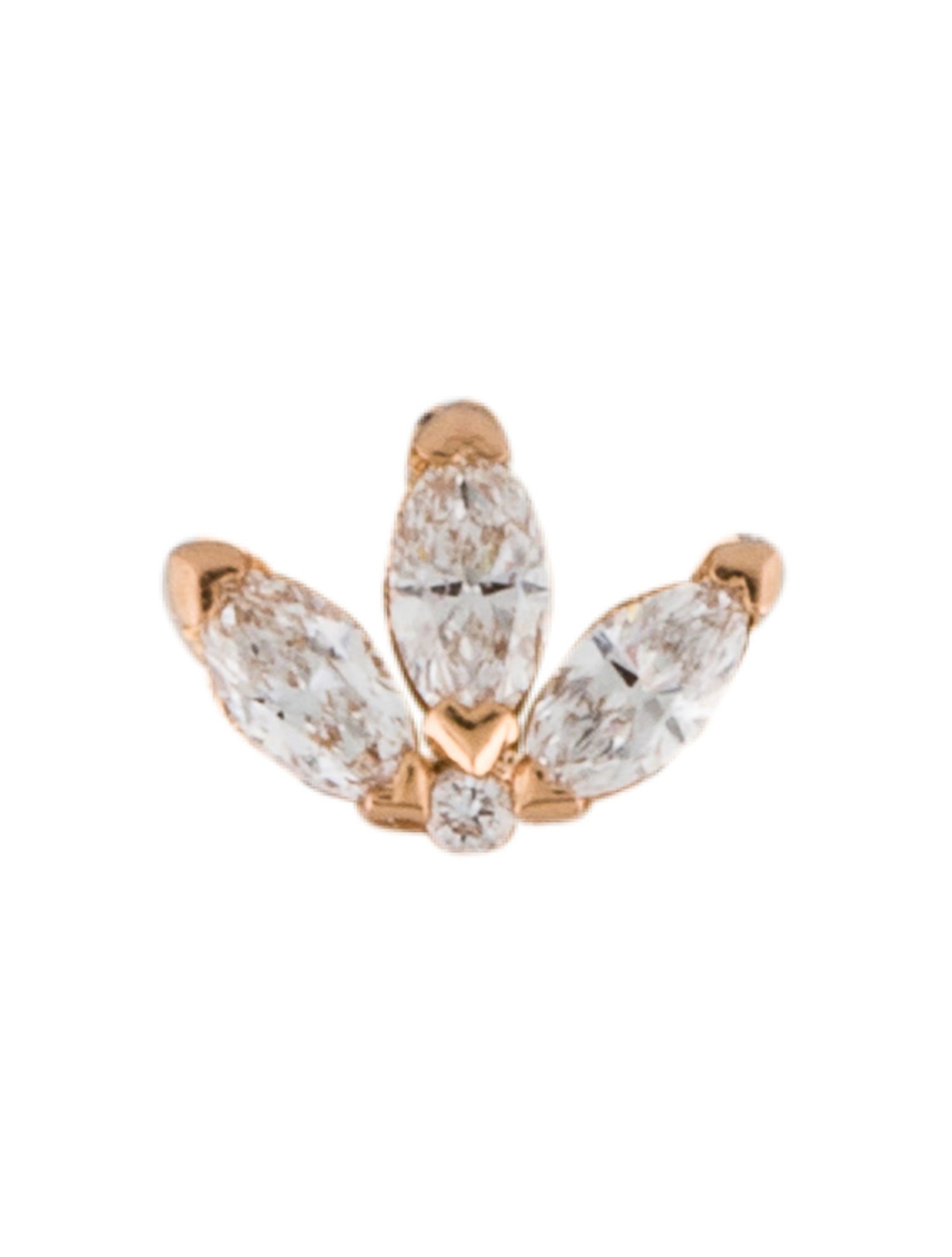 Maria Tash Engraved Diamond Lotus Stud Single Earring