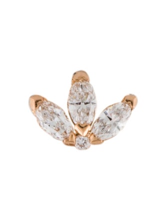 Maria Tash Engraved Diamond Lotus Stud Single Earring