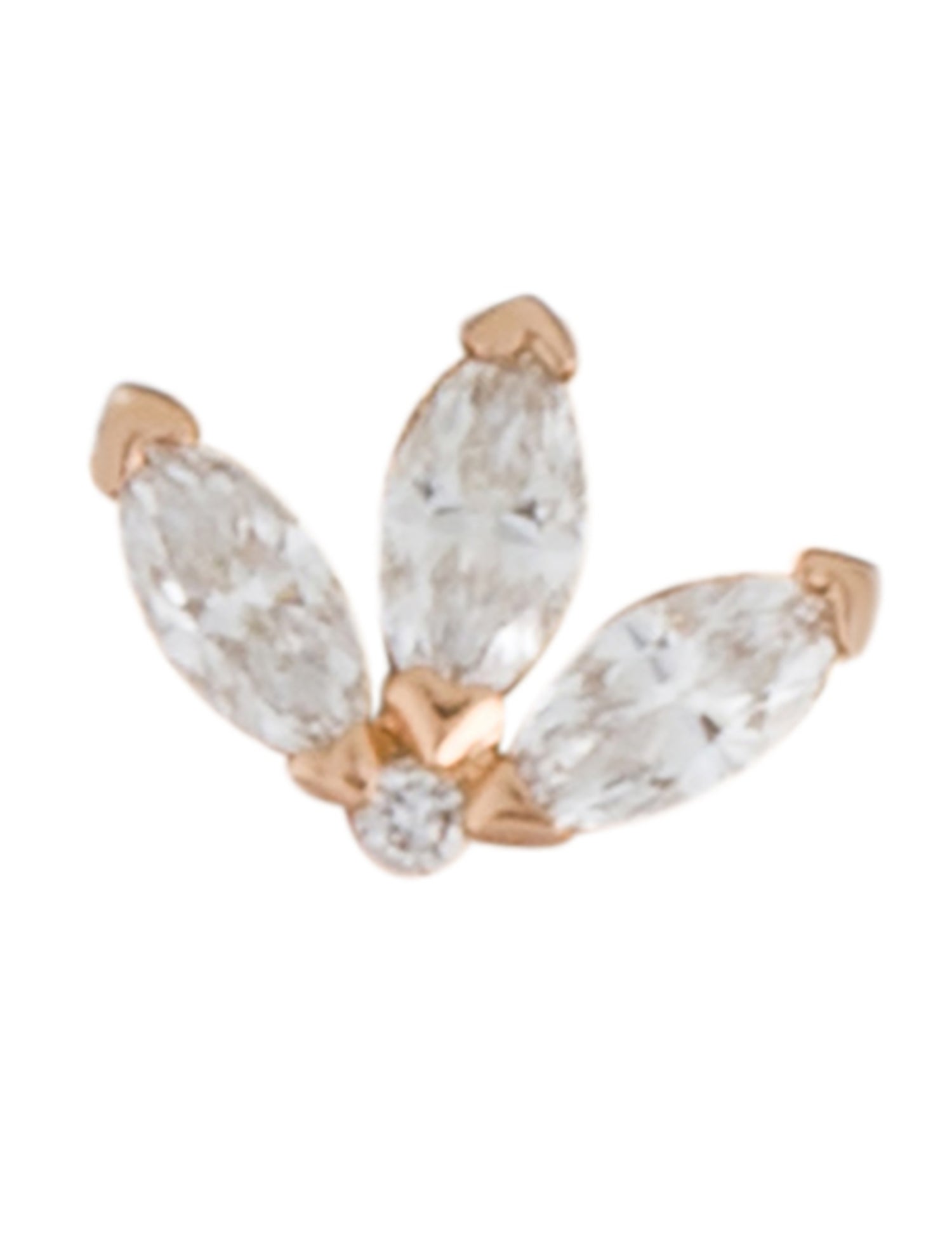 Maria Tash 18K Diamond Engraved Lotus Single Stud Earring