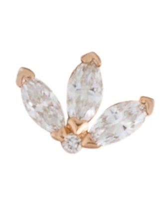 Maria Tash 18K Diamond Engraved Lotus Single Stud Earring