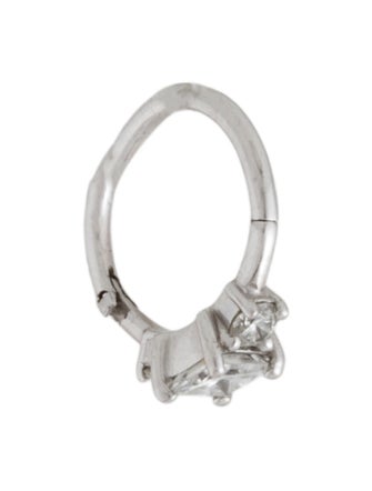 Maria Tash 18K Diamond Princess Triangle Single Huggie Earring