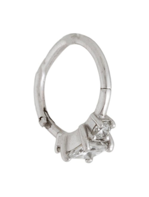 Maria Tash 18K Diamond Princess Triangle Single Huggie Earring