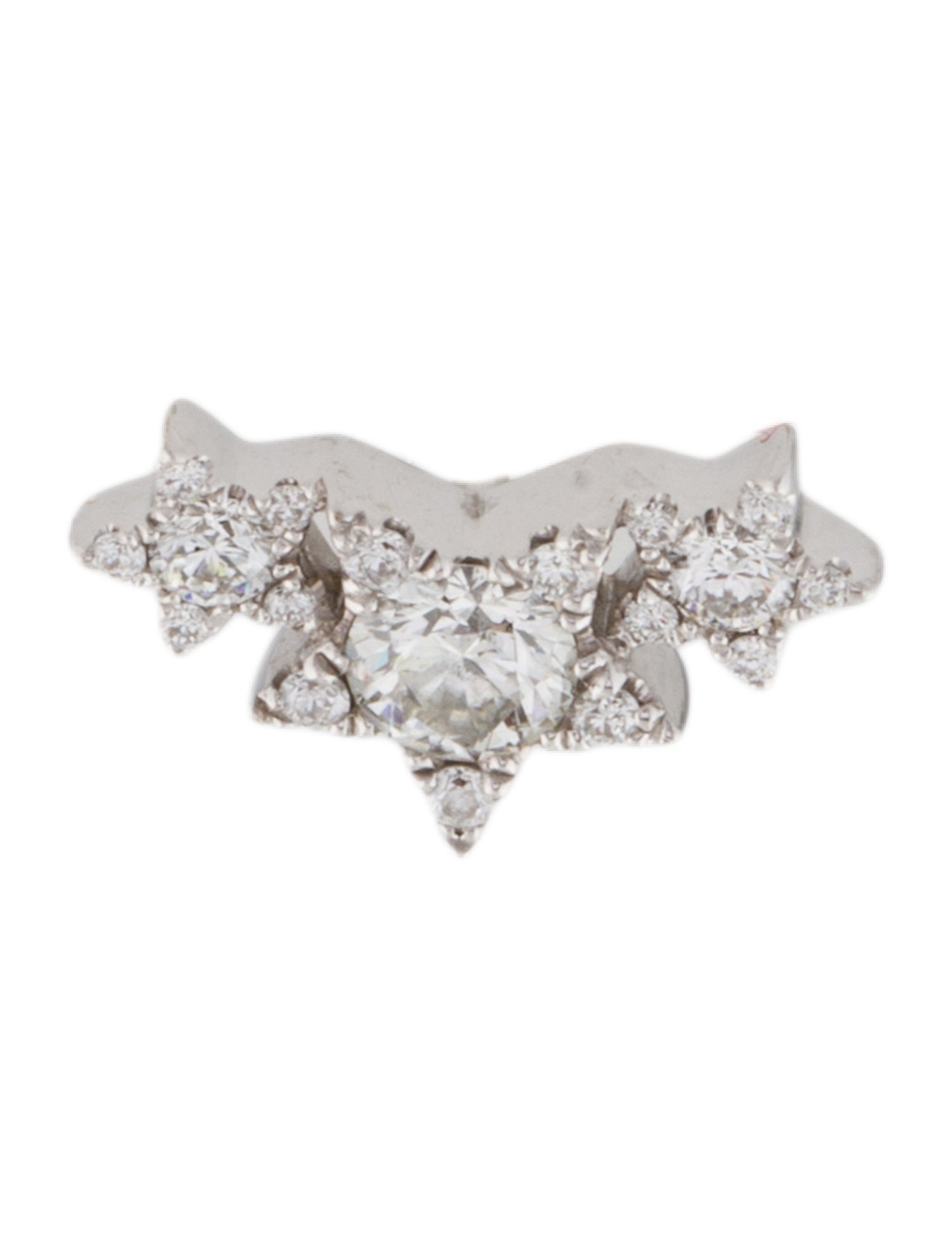 Maria Tash 14K Three Star Garland Diamond Single Stud Earring