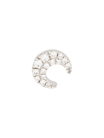 Maria Tash Diamond Moon Single Threaded Stud Earring
