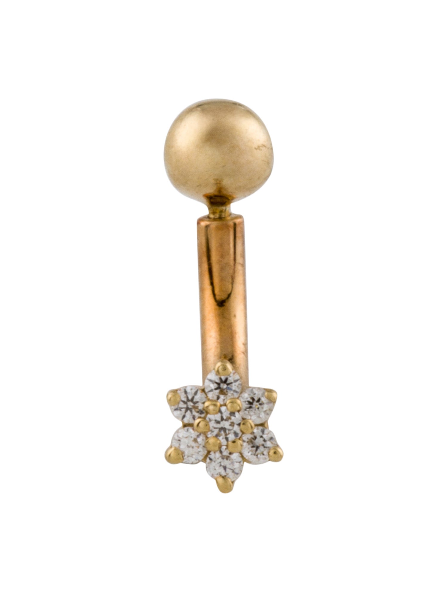 Maria Tash Diamond Flower and Ball Rook Barbell