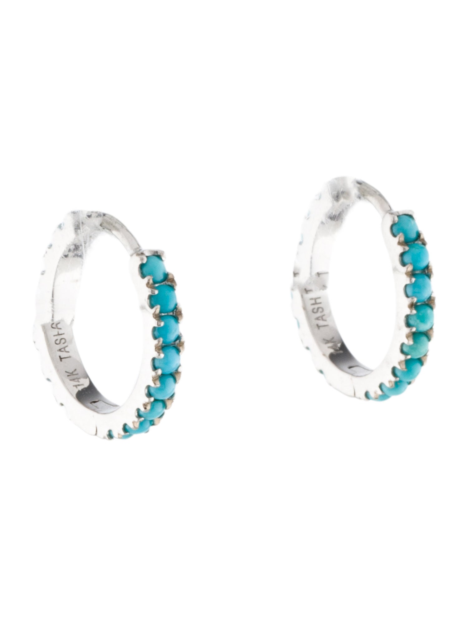 Maria Tash 14K Turquoise Hoop Earrings