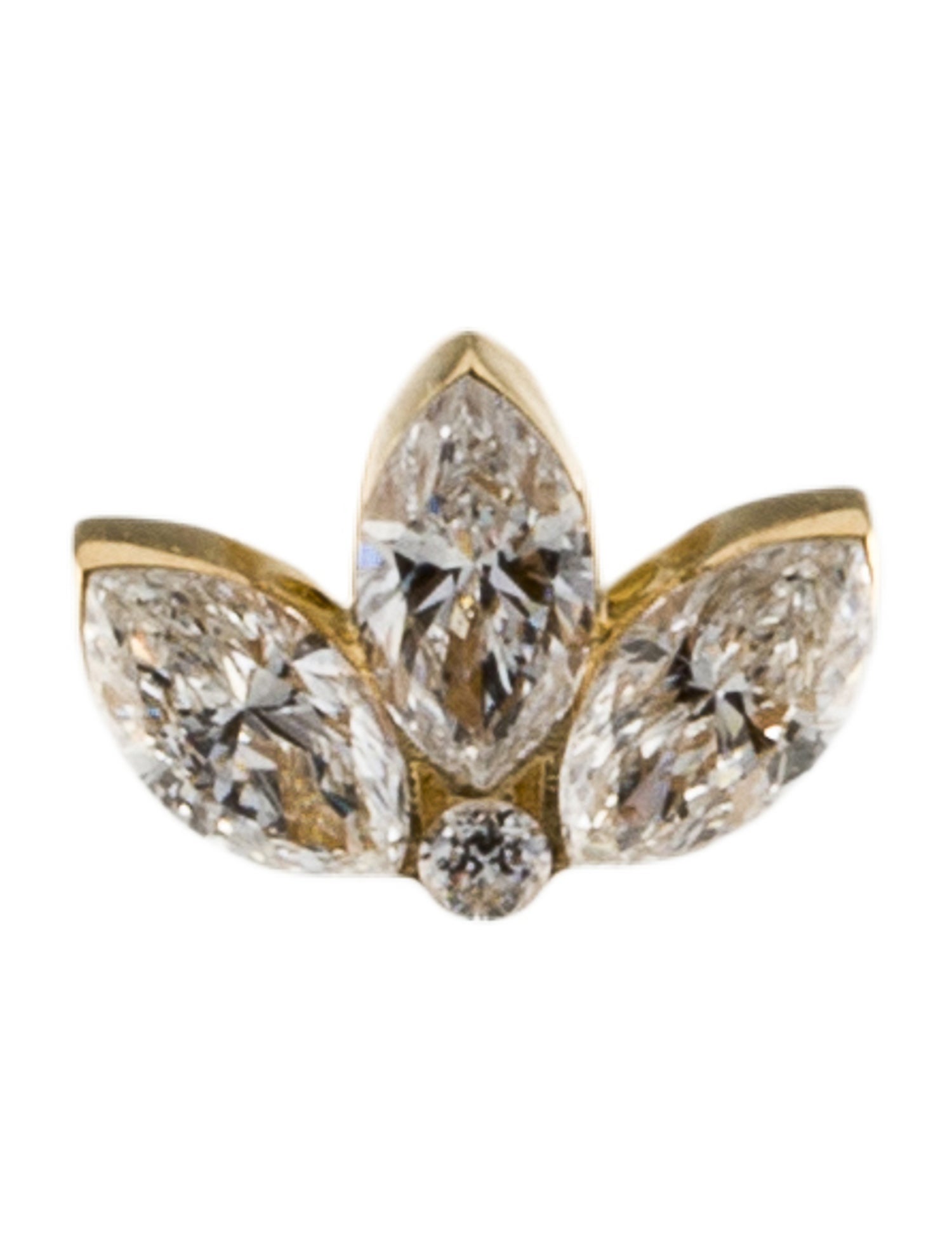 Maria Tash 18K Diamond Lotus Stud Single Earring
