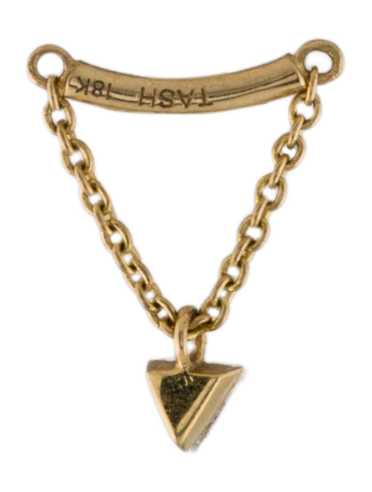 Maria Tash 18K Diamond Triangle Drape Threaded Stud Earring