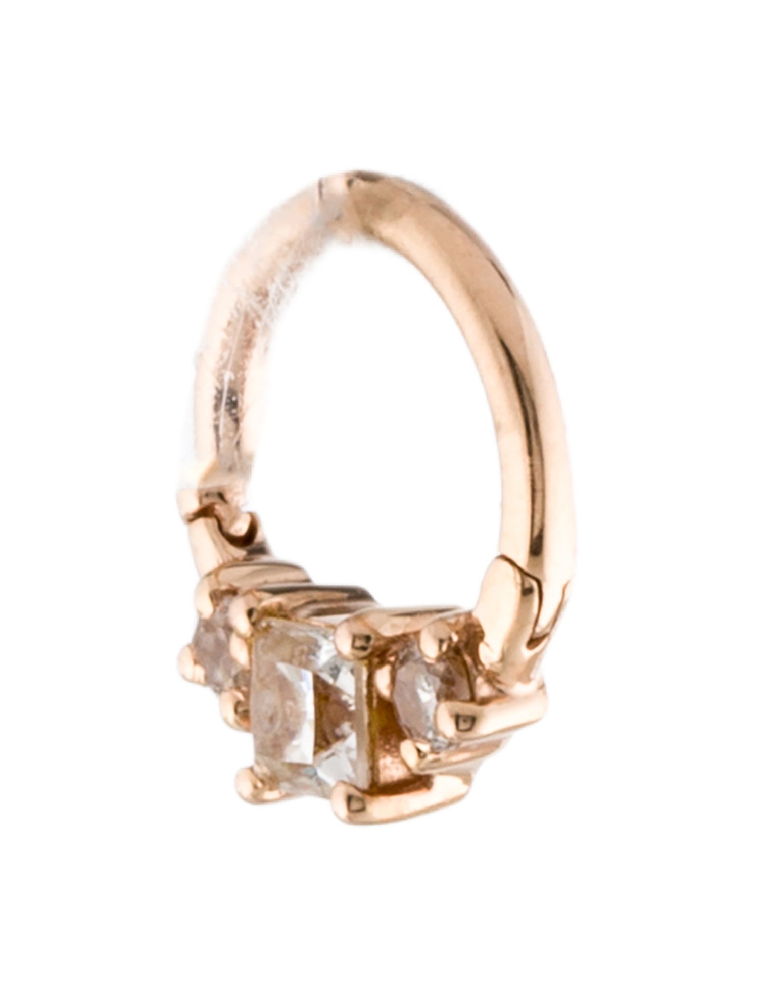 Maria Tash 14K Diamond Princess Hoop Earring
