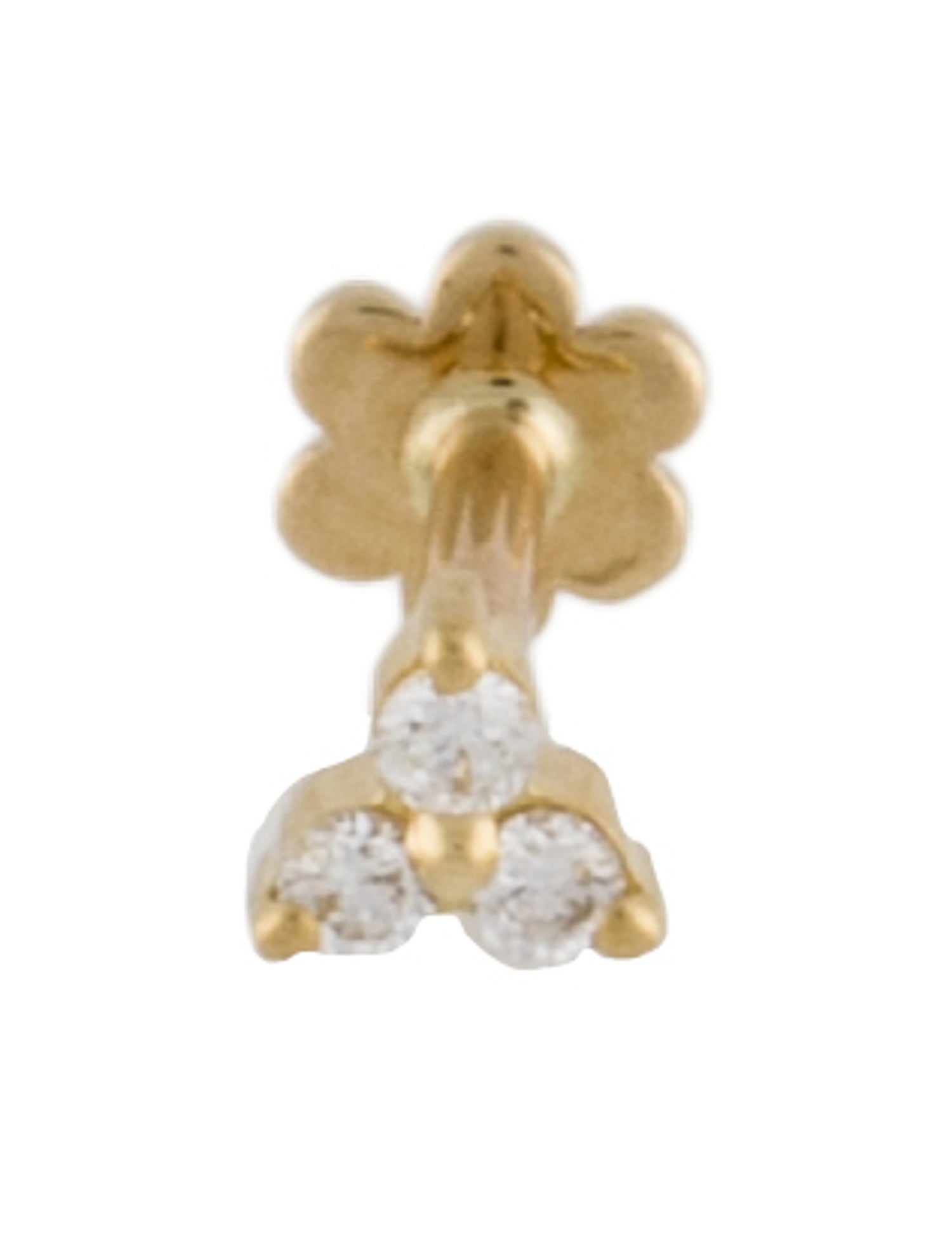 Maria Tash 14K Diamond Trinity Threaded Stud Earring