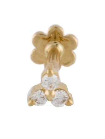 Maria Tash 14K Diamond Trinity Threaded Stud Earring