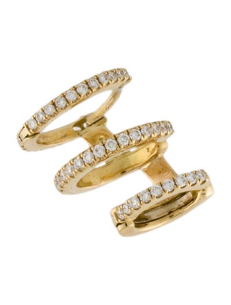Maria Tash 18K Diamond Triple Linked Left Ear Cuff