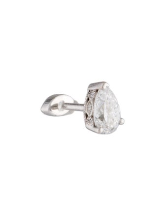 Maria Tash 18K Diamond Threaded Stud Earring w/ Diamond Back