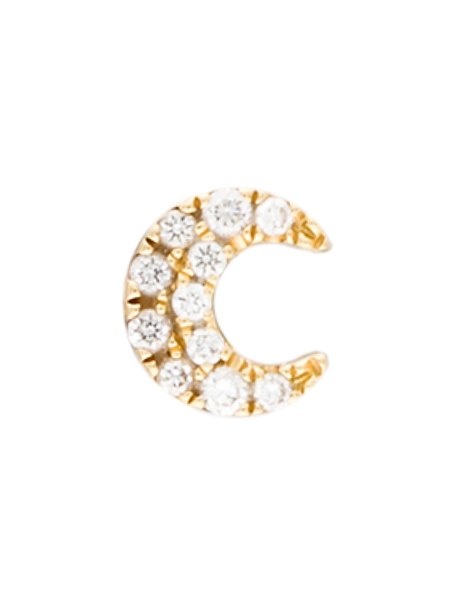 Maria Tash Diamond Moon Single Stud Earring