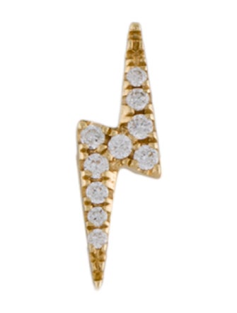 Maria Tash 18K Diamond Lightning Bolt Single Stud Earring