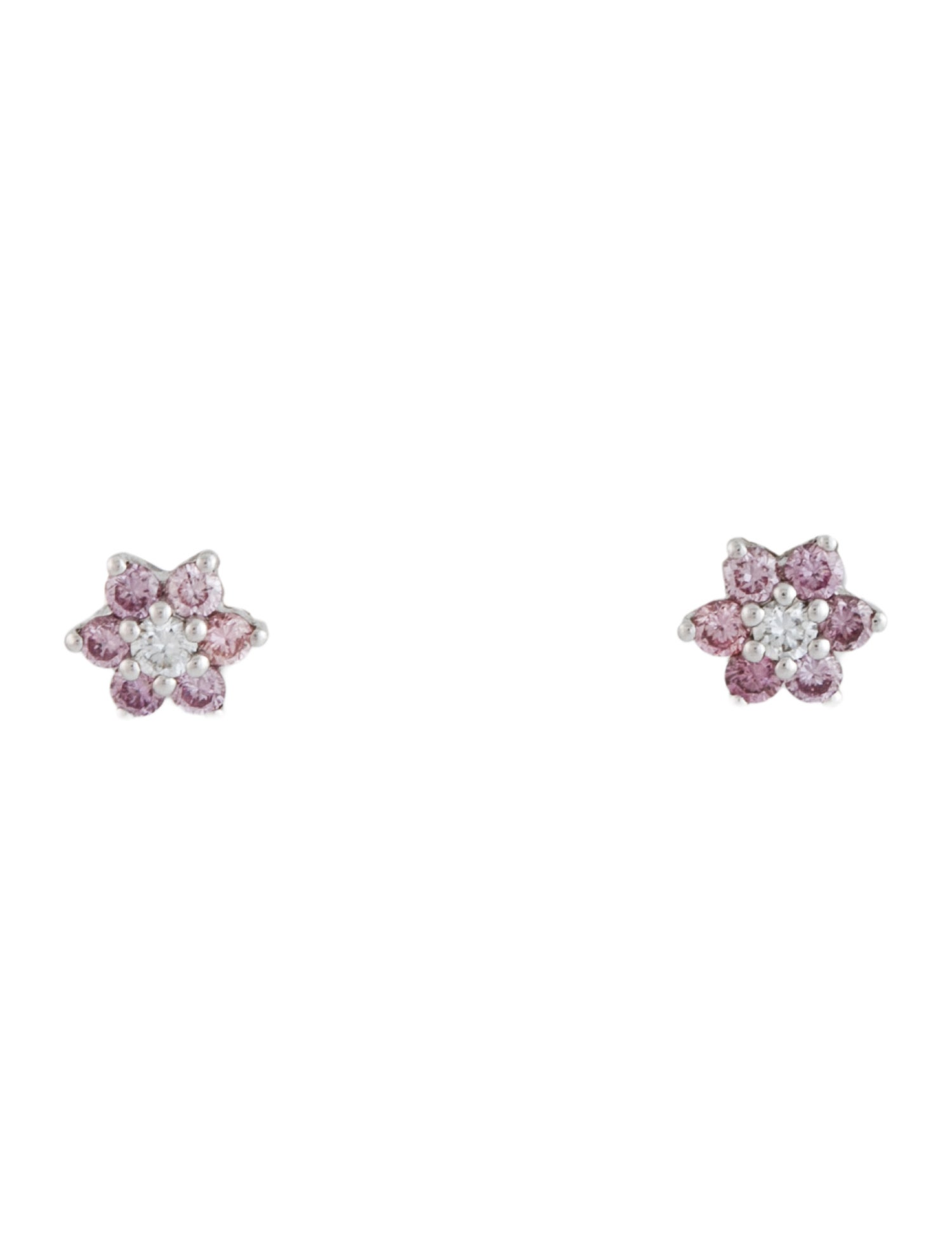 Maria Tash 18K Diamond Flower Stud Earrings