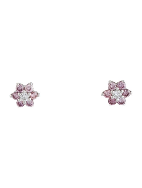 Maria Tash 18K Diamond Flower Stud Earrings