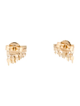 Maria Tash 14K Left & Right Tassel Bar Stud Earrings