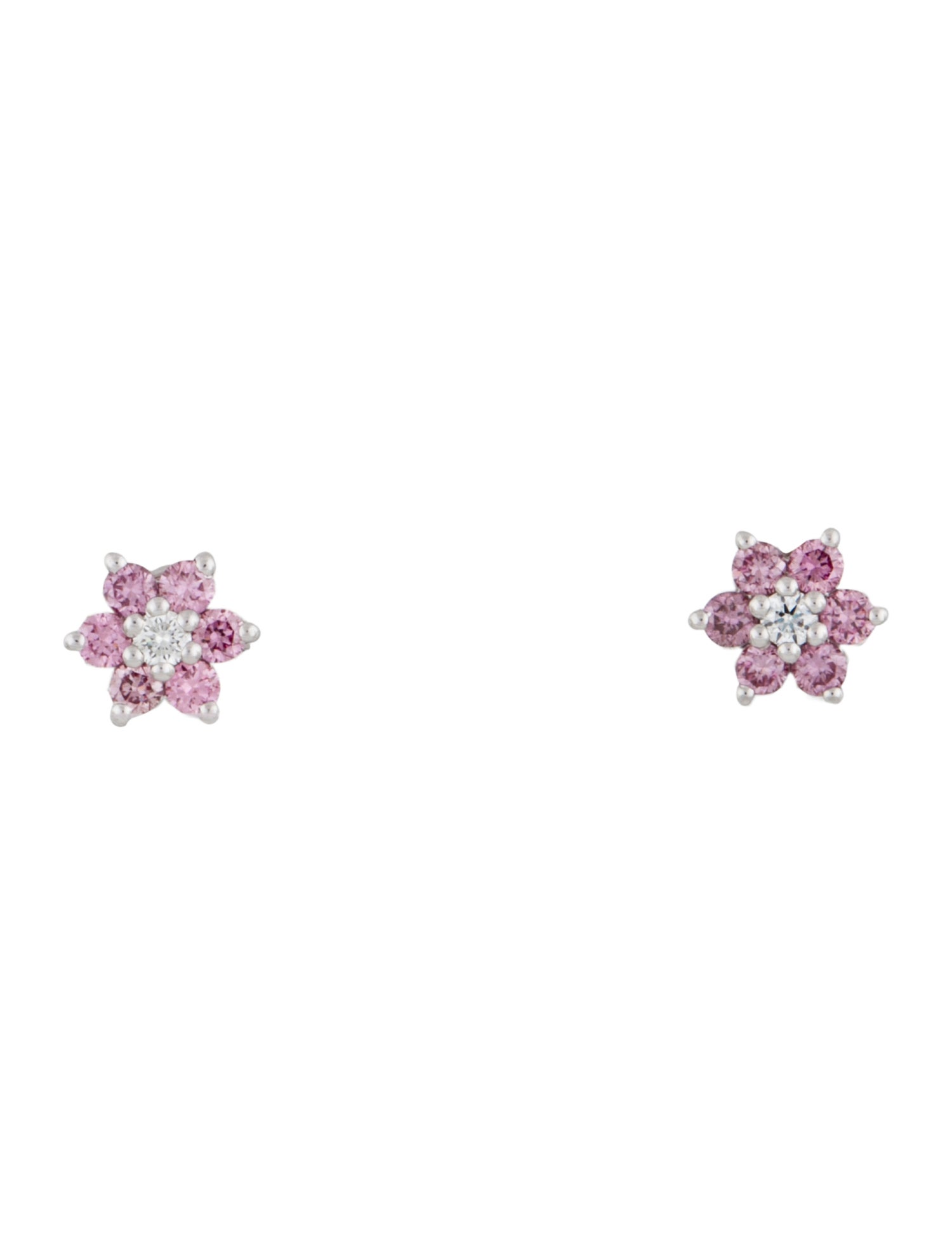 Maria Tash 18K Diamond Flower Stud Earrings