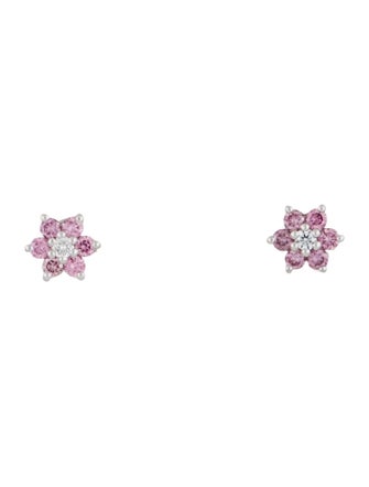Maria Tash 18K Diamond Flower Stud Earrings