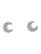 Maria Tash 18K Diamond Moon Stud Earrings